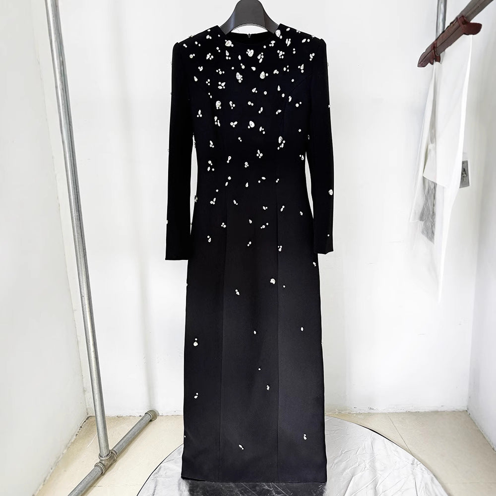 Elegant Sophisticated Long-sleeve Maxi Dress
