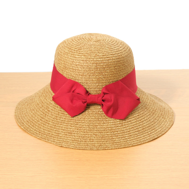 Foldable Bow Shading Beach Sun Protection Straw Hat