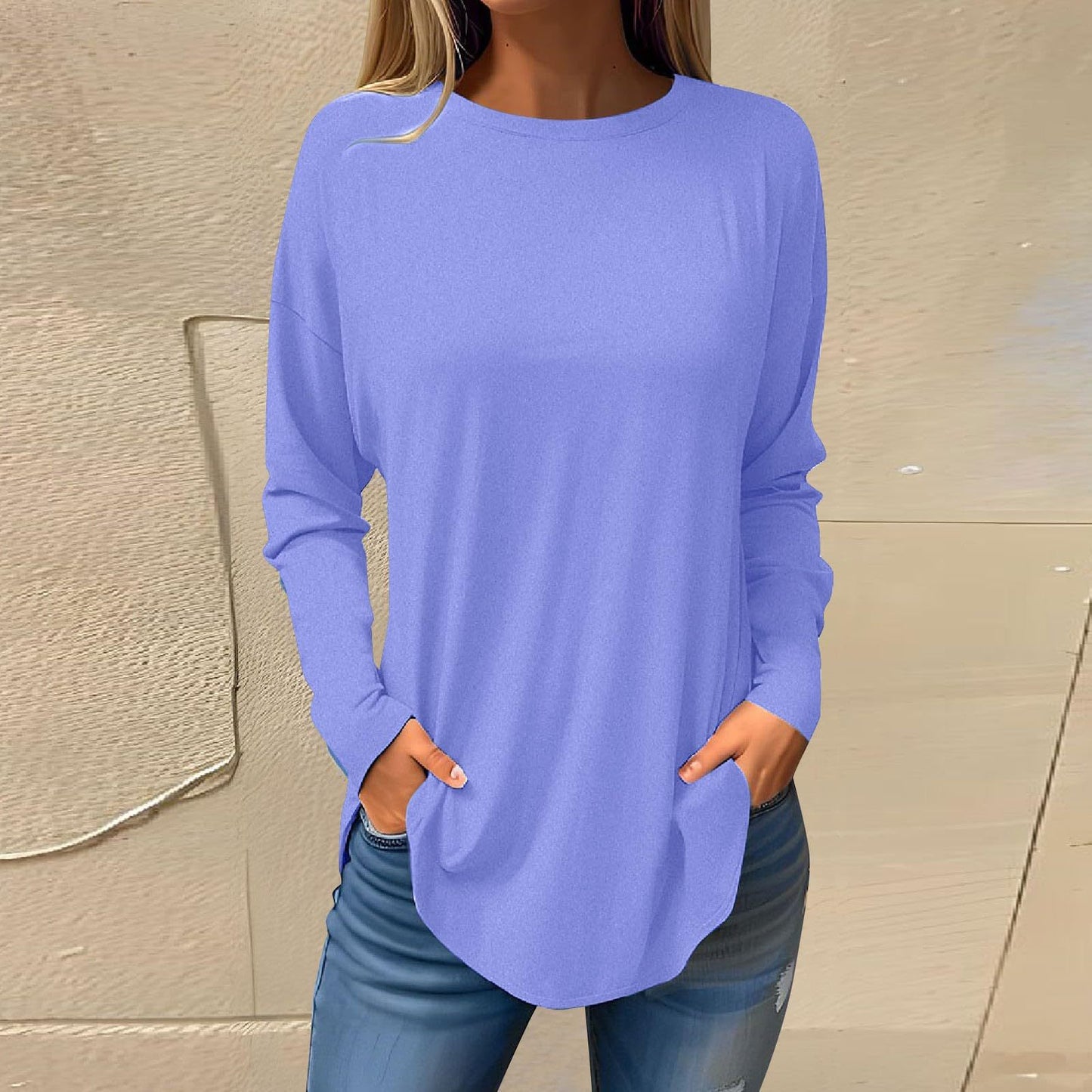 Women's Versatile Long Sleeve T-shirt Personalized Street Style Loose Print