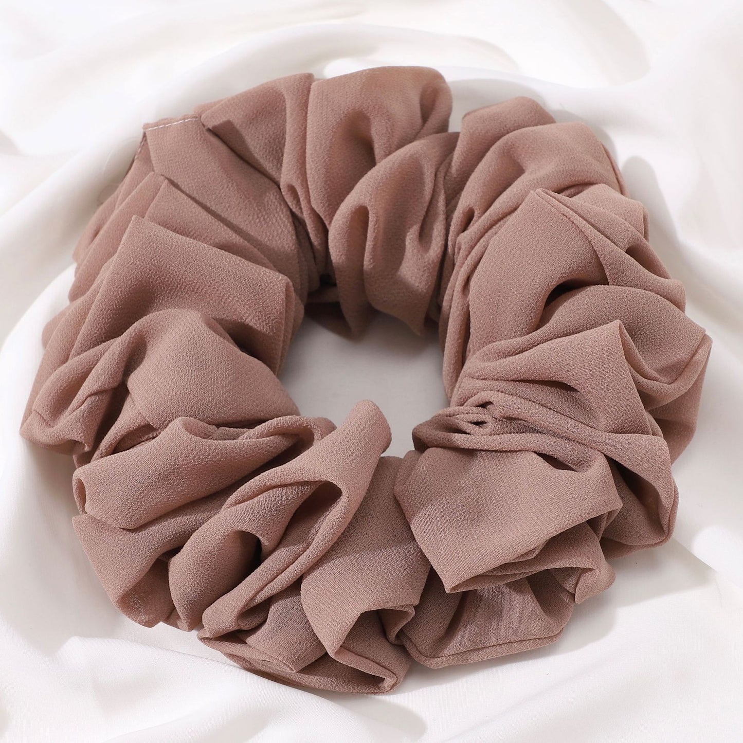 Pearl Chiffon Bunch Hair Tie Pure Color Primer Head Flower