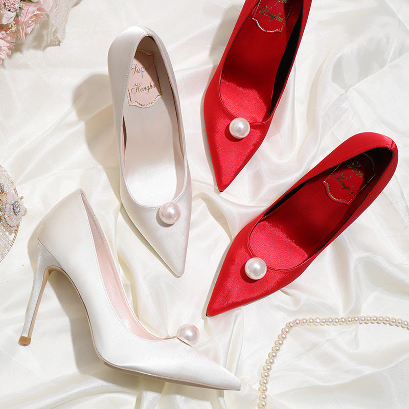 Fairy Style Wedding Dress Bridesmaid Stiletto Heels