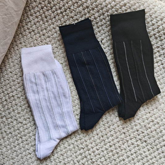 Vertical Stripe Ultra-thin Breathable Mesh Cotton Socks