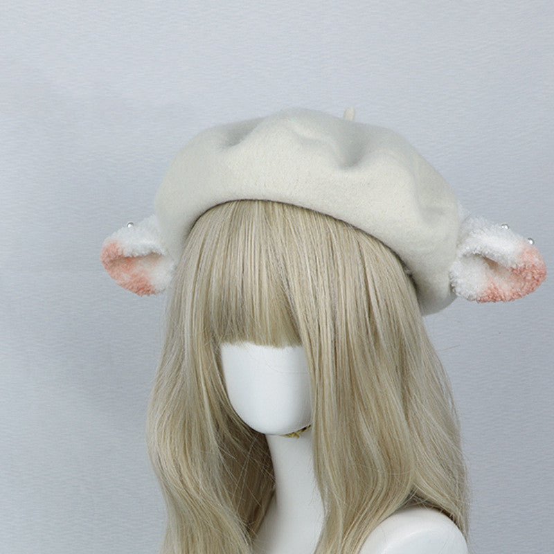 Women's Fashion Cute Plush Sheep Ear Beret