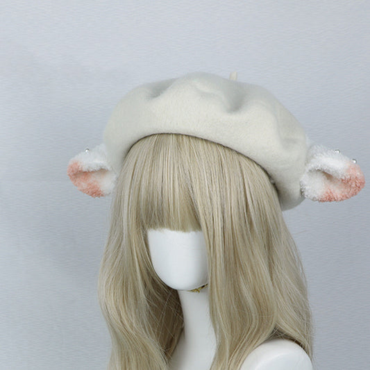 Women's Fashion Cute Plush Sheep Ear Beret