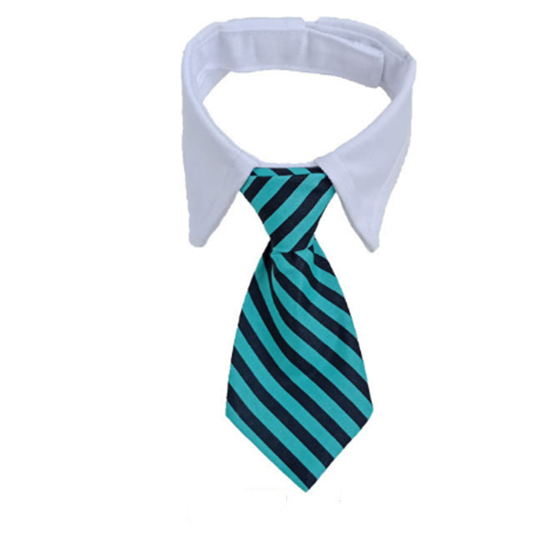 Pet Striped Tie Dog Teddy Bow Tie Scarf Blouse Collar