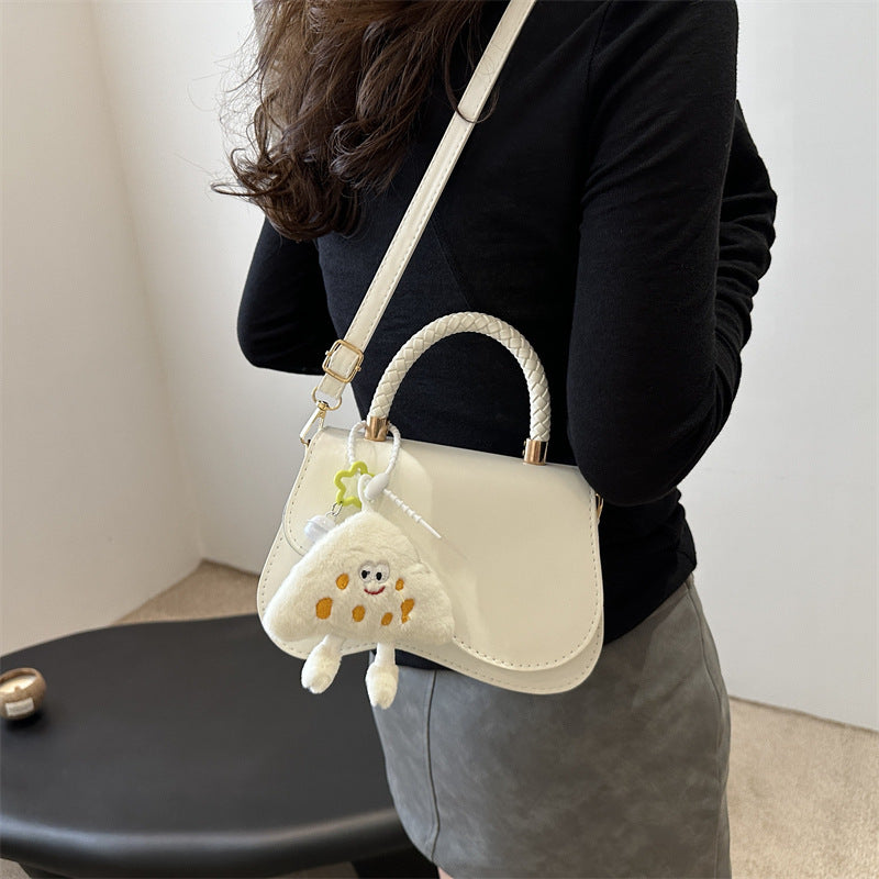 Design Portable Magnetic Snap Textured One-shoulder Bag