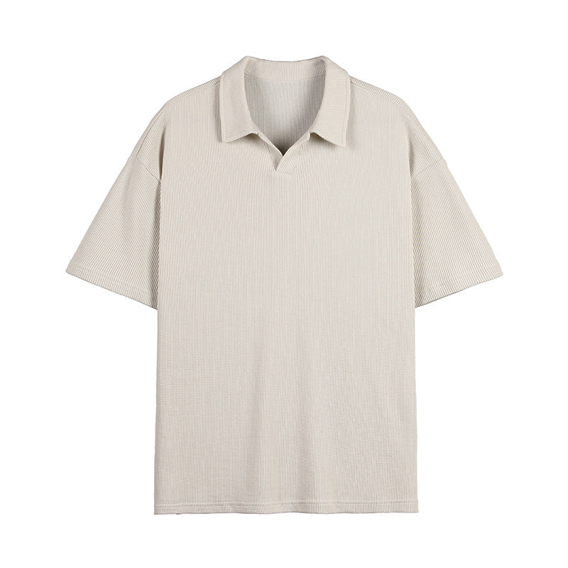 Fashion Simple Polo Shirt Loose Comfortable Men's T-shirt