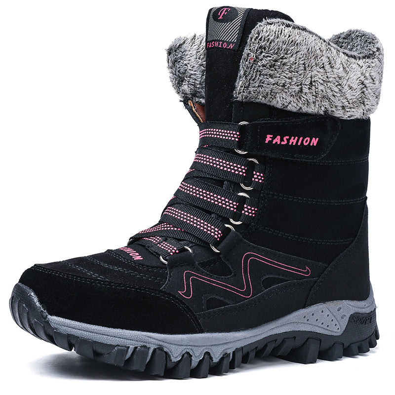 Mid-tube Hiking Shoes Cross-border Thick Cotton