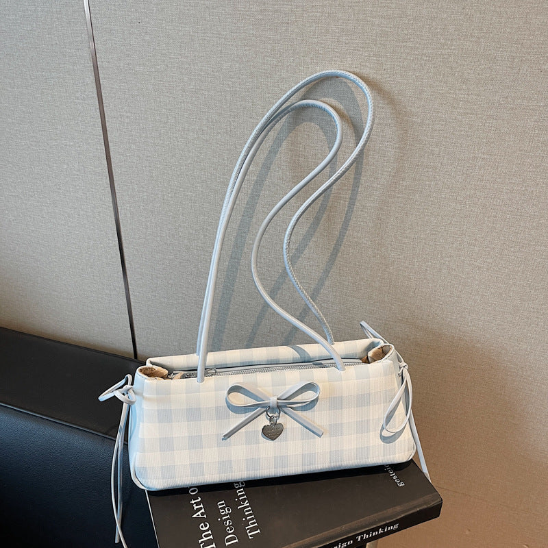 Contrast Color Bowknot Niche Sweet Girl Shoulder Bag