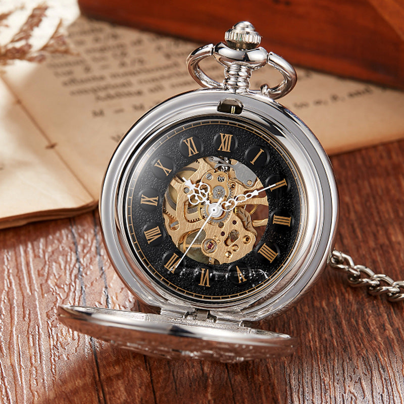 Roman-style Semi-automatic Mechanical Pocket Watch