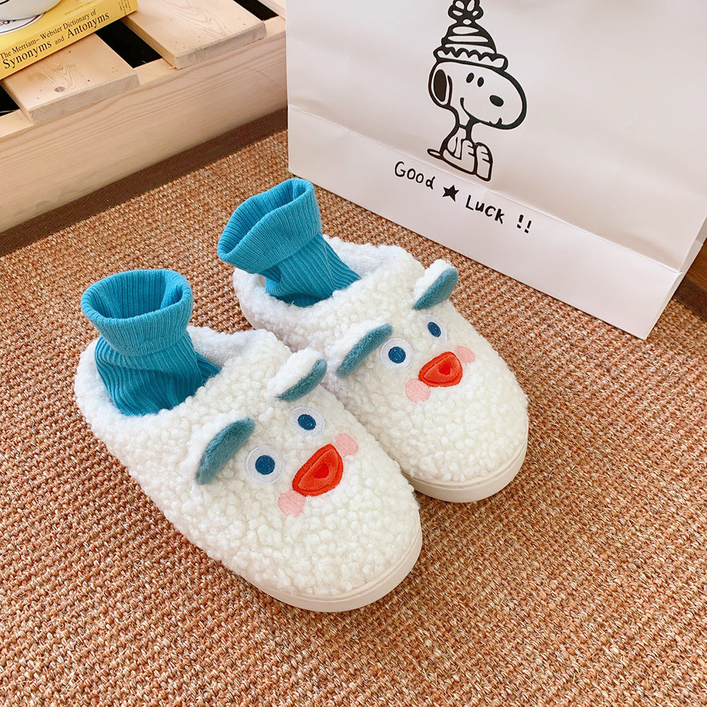 Drag Soft Cute Rui Rui Rabbit Cartoon Couple Cotton Shoes