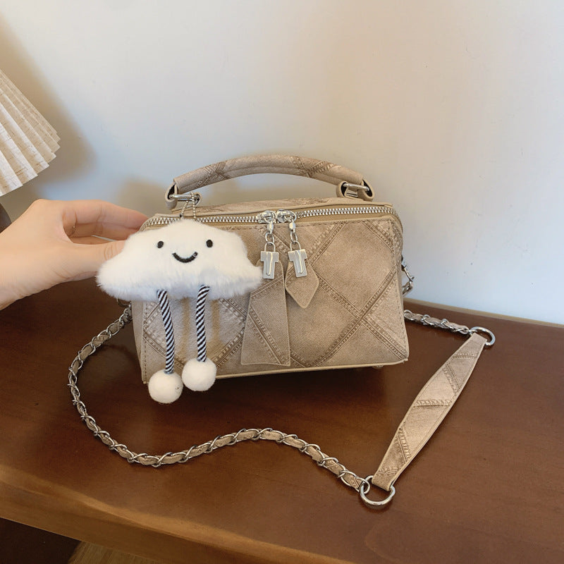 Niche Korean Style Box Elegant Texture Chain Handbag Shoulder Messenger Bag