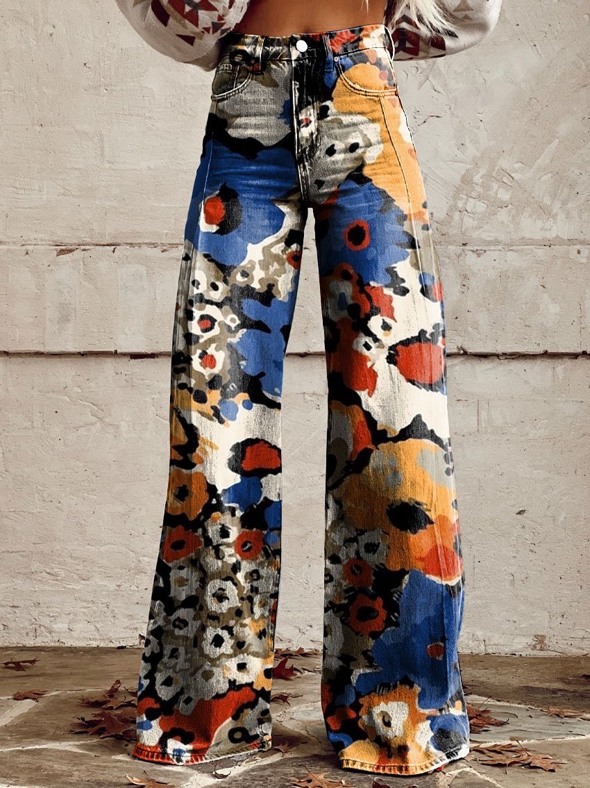 European And American Plus Size Women's Casual Pants Thin Wide Leg