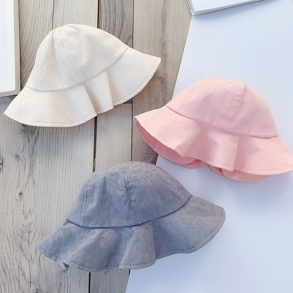 Girls' Fashion Solid Color Big Brim Sun-proof Hat