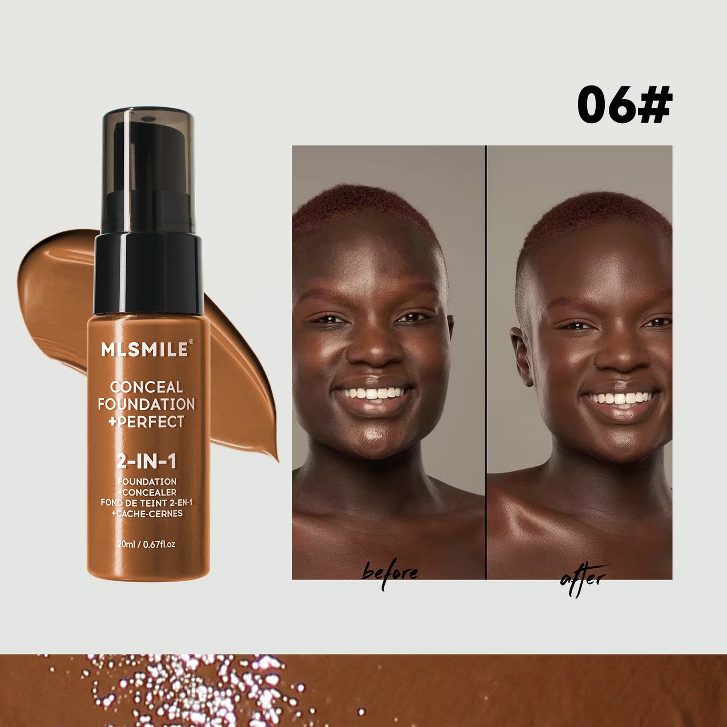 Long Lasting Smear-proof Makeup Waterproof Sweat-proof Easy To Push Open Oil Control Concealing Foundation