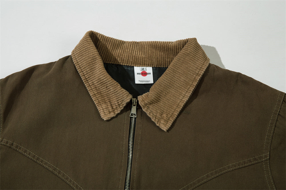 American Contrast Color Lapels Jacket Men