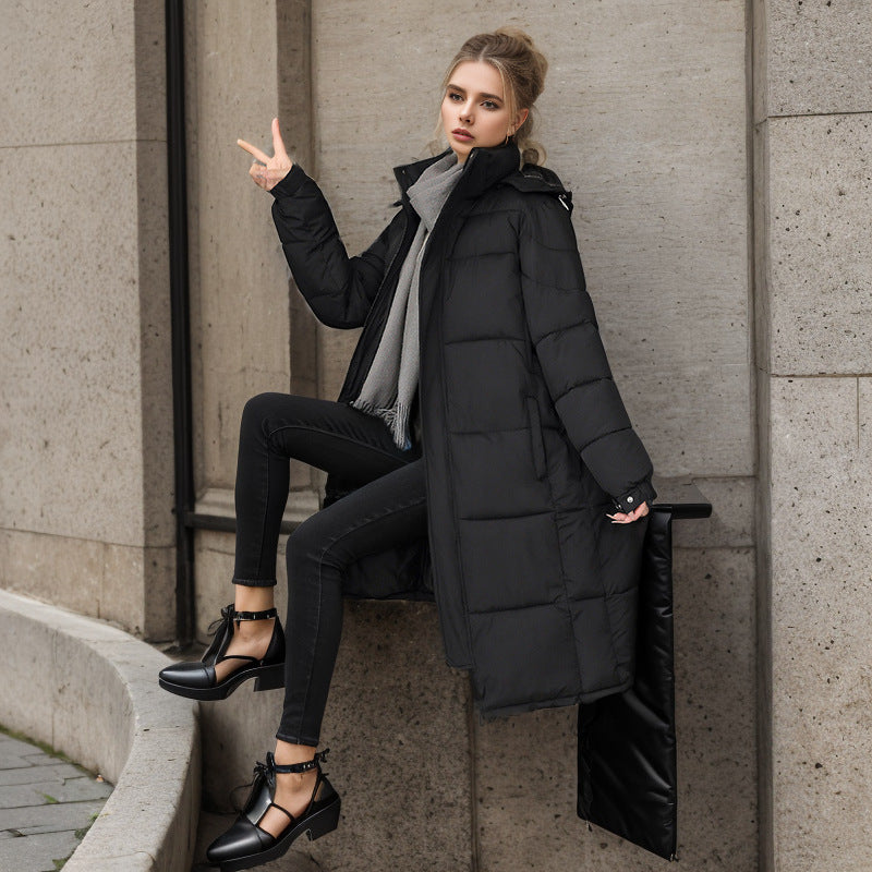 Thick Warm Lengthened Overknee Cotton-padded Jacket