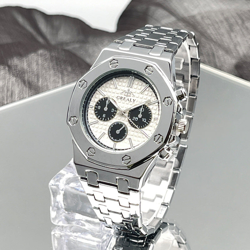 Fashion Men's And Women's Same Steel Belt Quartz With Calendar Waterproof Couple's Watch