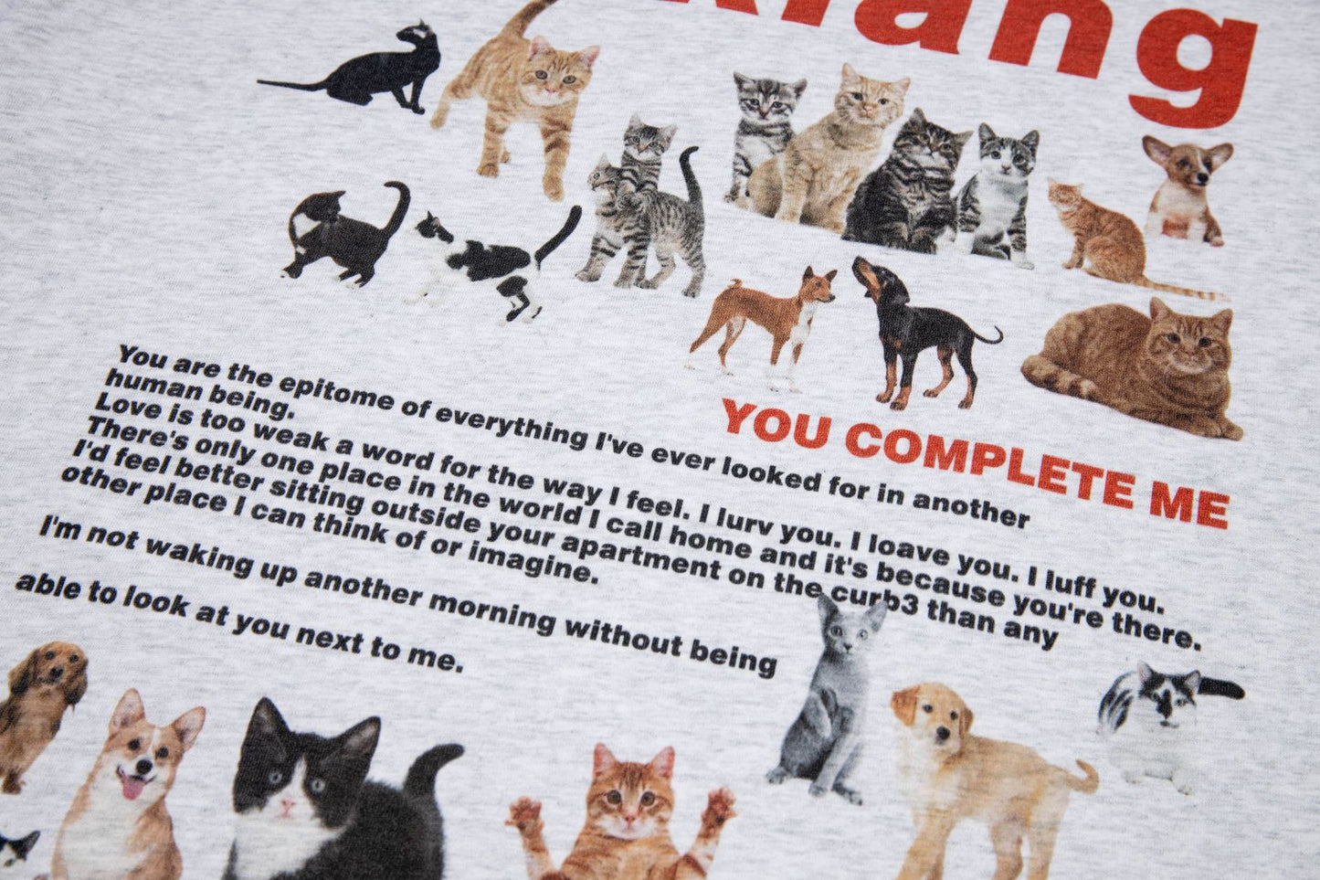 Street Retro Cute Cat Puppy Printed Short Sleeve