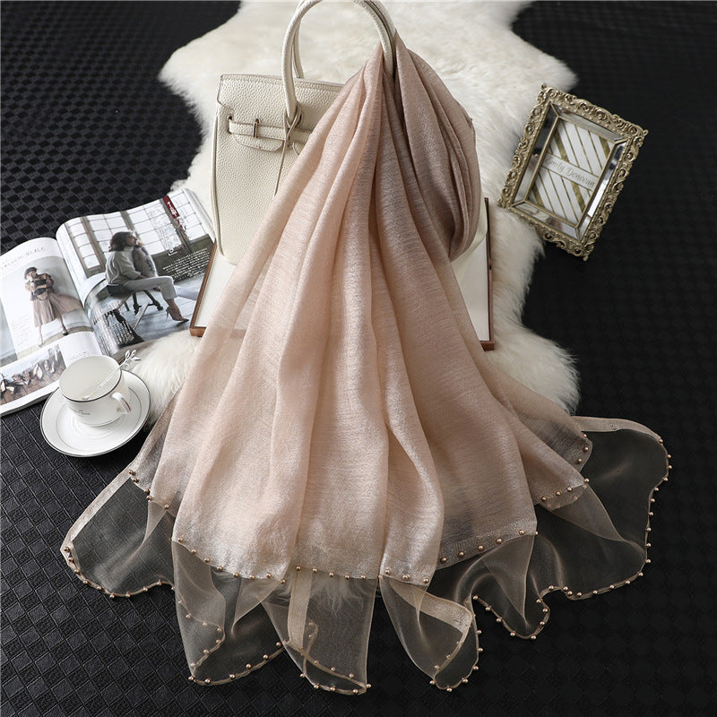 Women's Silk-wool Scarf Solid Color And Versatile
