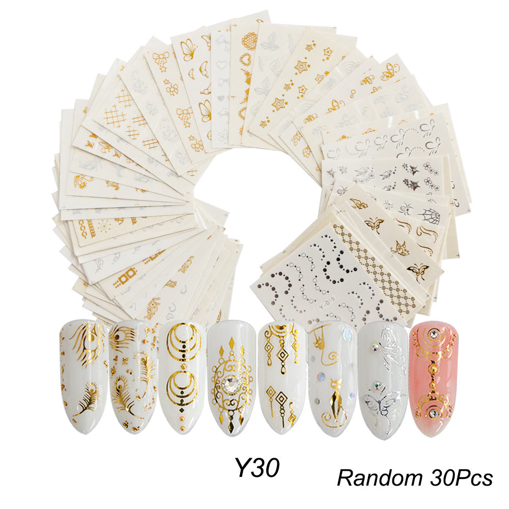 Black And White Lace Flower Nail Art Sticker Set