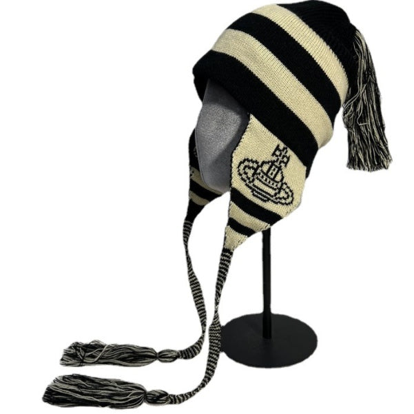Women's Spaceship Pattern Jacquard Knitted Leifeng Hat