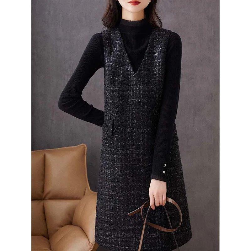 Womens Retro-Style Chic Casual Vest Dress