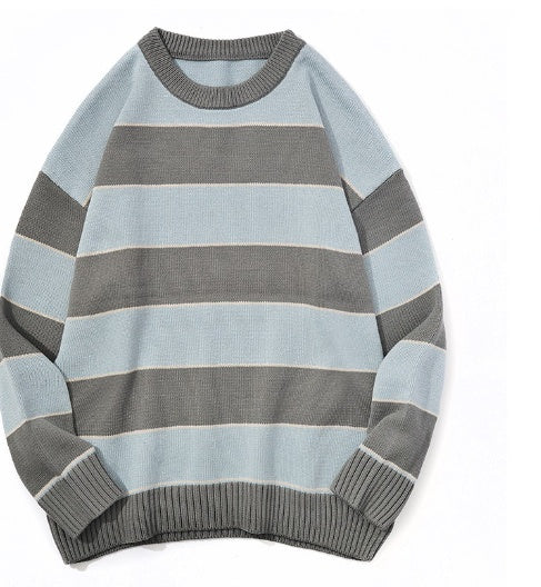 Casual Pullover Striped Sweater Men's And Women's Neutral Sweater