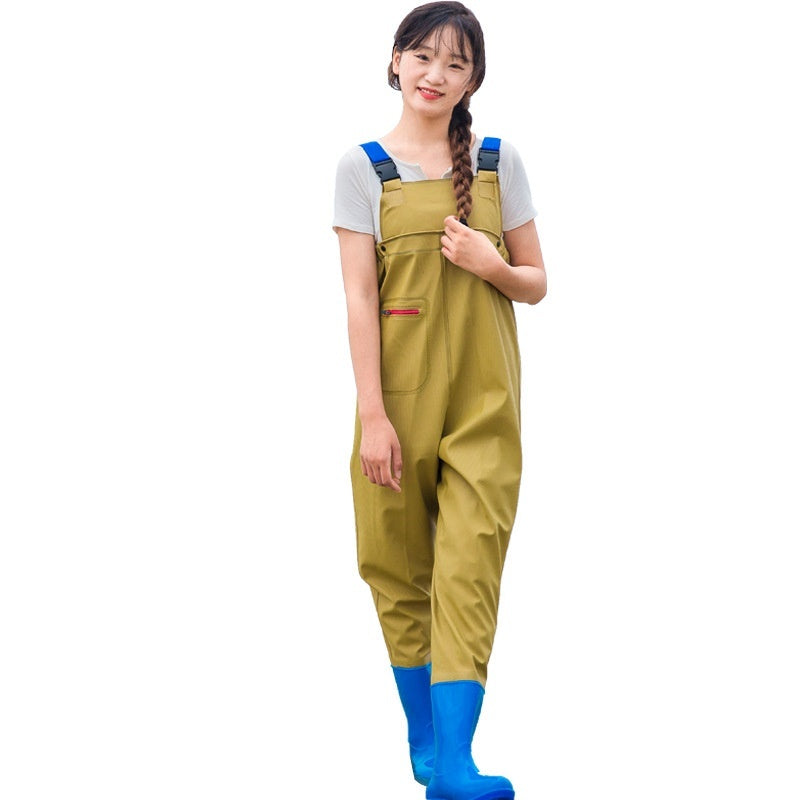 Women's Thick Waterproof One-piece Half Body Rain Pants