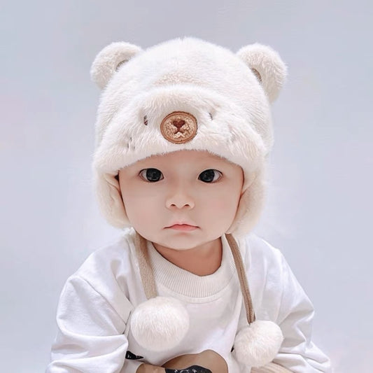 Baby Hat Cute Plush Warm Earflaps Cap