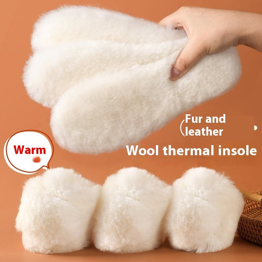 Wool Insole Fleece-lined Thickening Sweat-absorbing Deodorant Autumn And Winter Warm