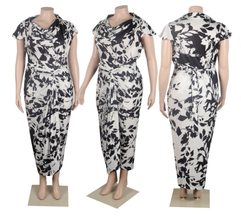 Printed Strap Loose Size Two Piece Set