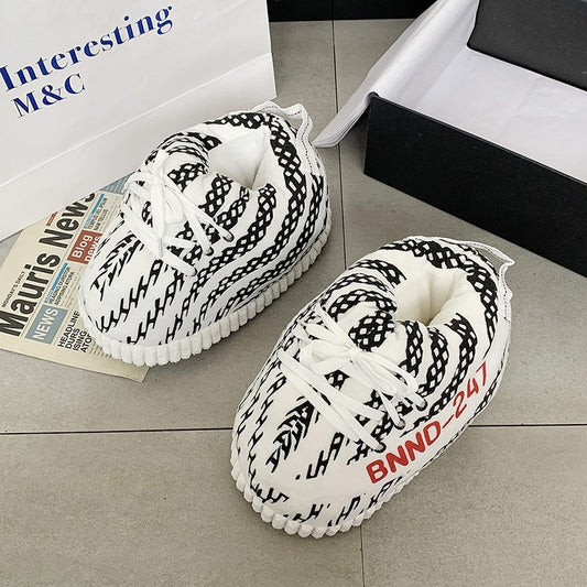 Large Size Cotton Slippers Fashion Cotton Boots Fat Home Bread Shoes