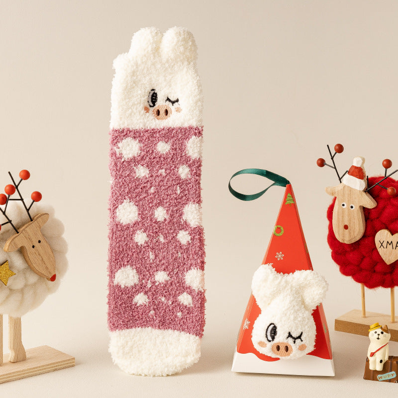 Three-dimensional Cartoon Soft Home Floor Socks In The Tube