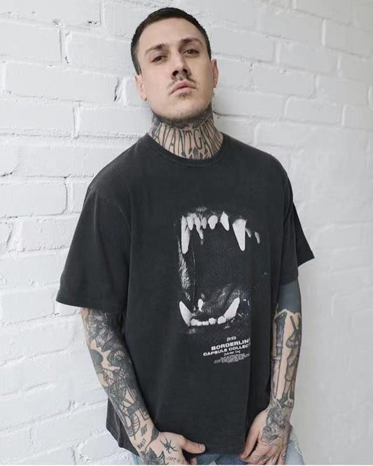 Retro Lettered Short Sleeves For Men And Women