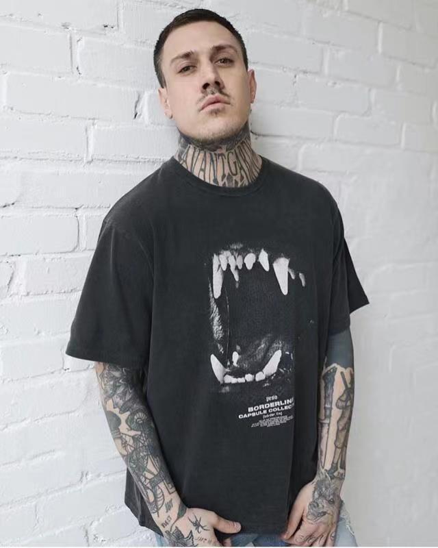 Retro Lettered Short Sleeves For Men And Women