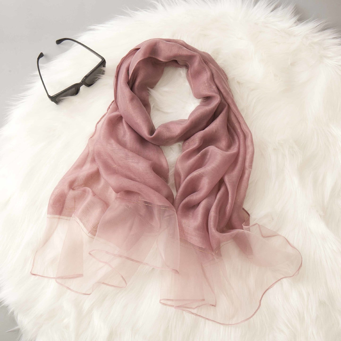 Women's Blended Silk Scarf, Thin And Versatile For Spring And Summer