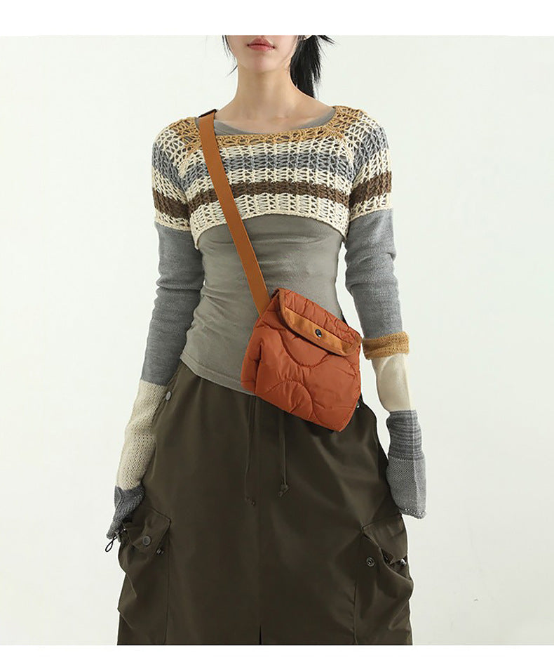 Korean Style Nylon Rhombus Crossbody Bag Casual