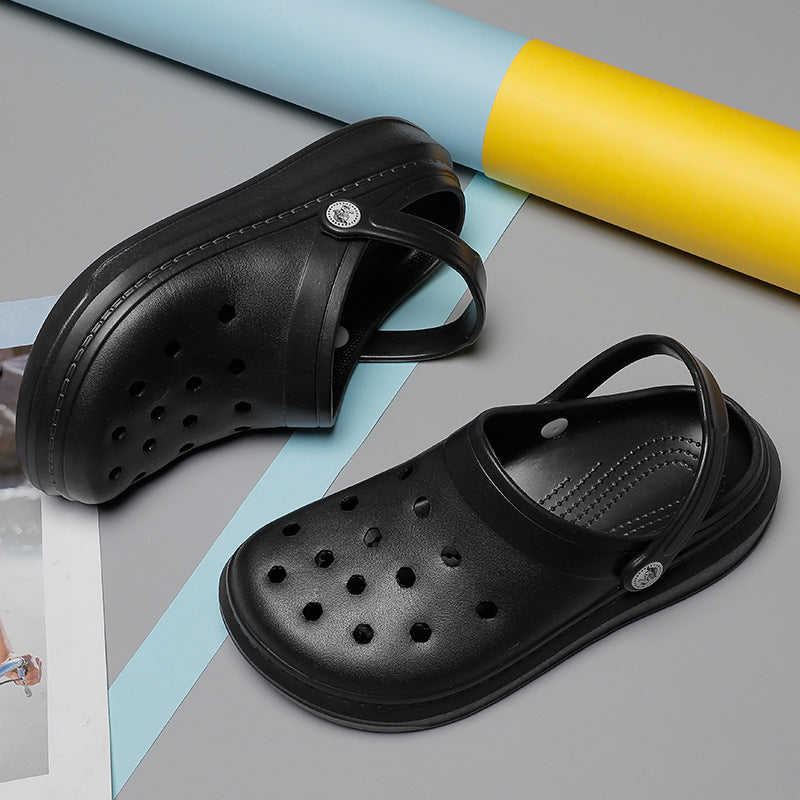 White Sandals Dual-use Non-slip Size 47 Soft Bottom Large Size Black Slippers