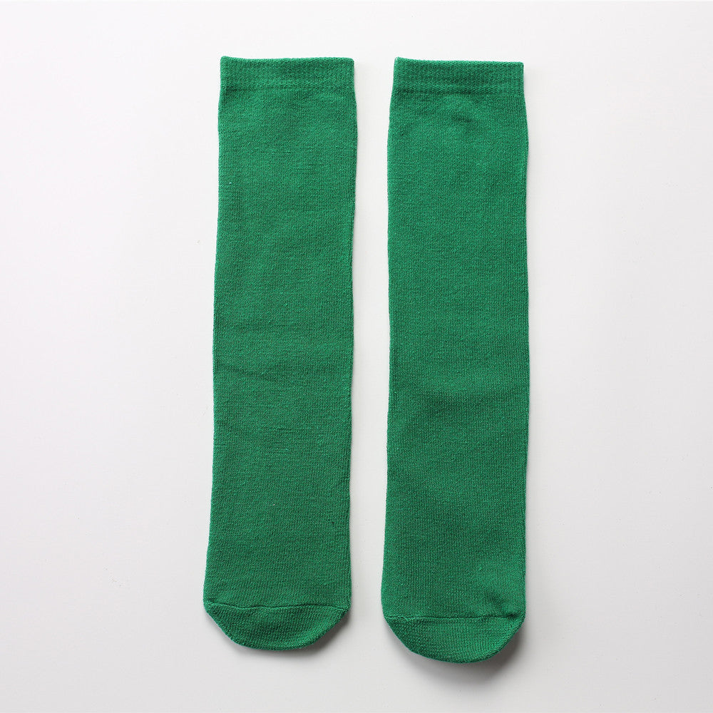 Solid Color Middle Tube Bright Color College Style Parent-child Socks