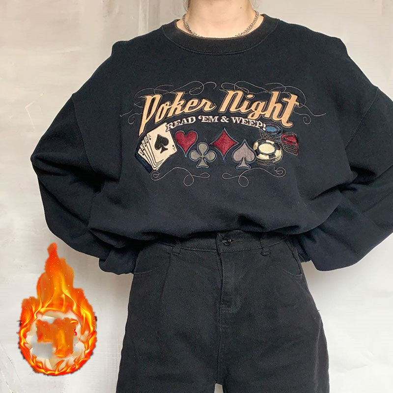 New Women's Round Neck Embroidery Loose And Slim Fashion Sweater