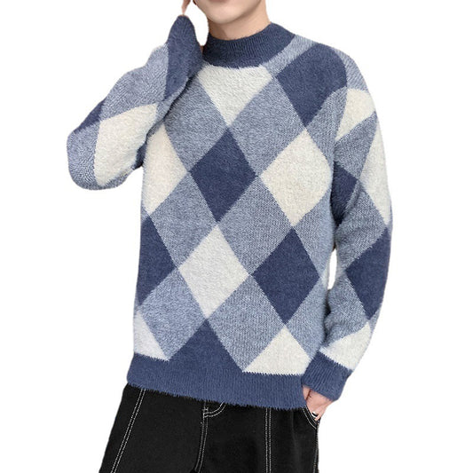 Young Handsome Half Turtleneck Sweater Men's Knitwear Trend Men's Clothing