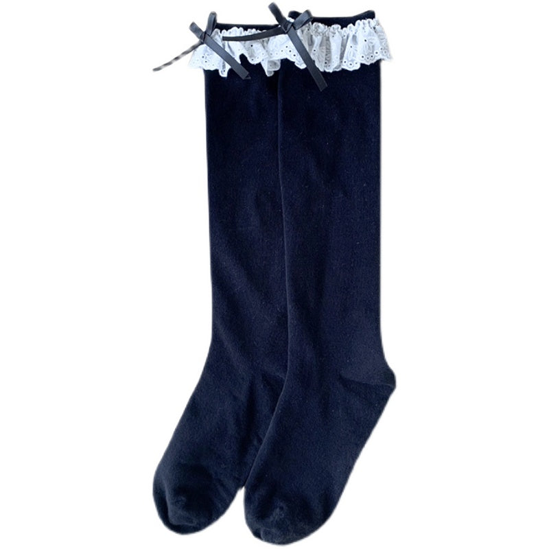 Women's Spring Bow Tie Socks Maid