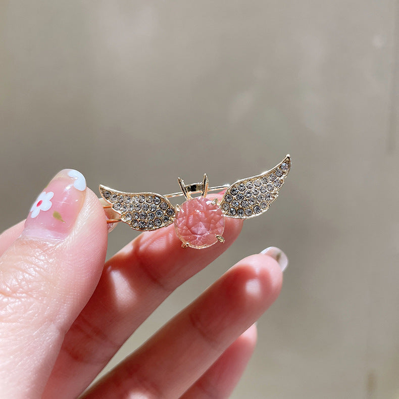Angel Wings Hairpin  Crystal Girl Ins Bangs Clip