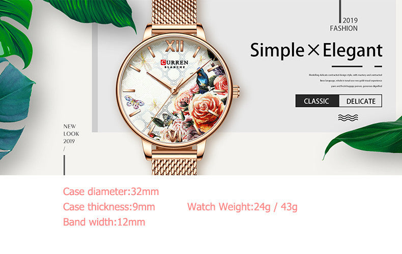 Fashion Simple Watch Women's Waterproof Belt Watch