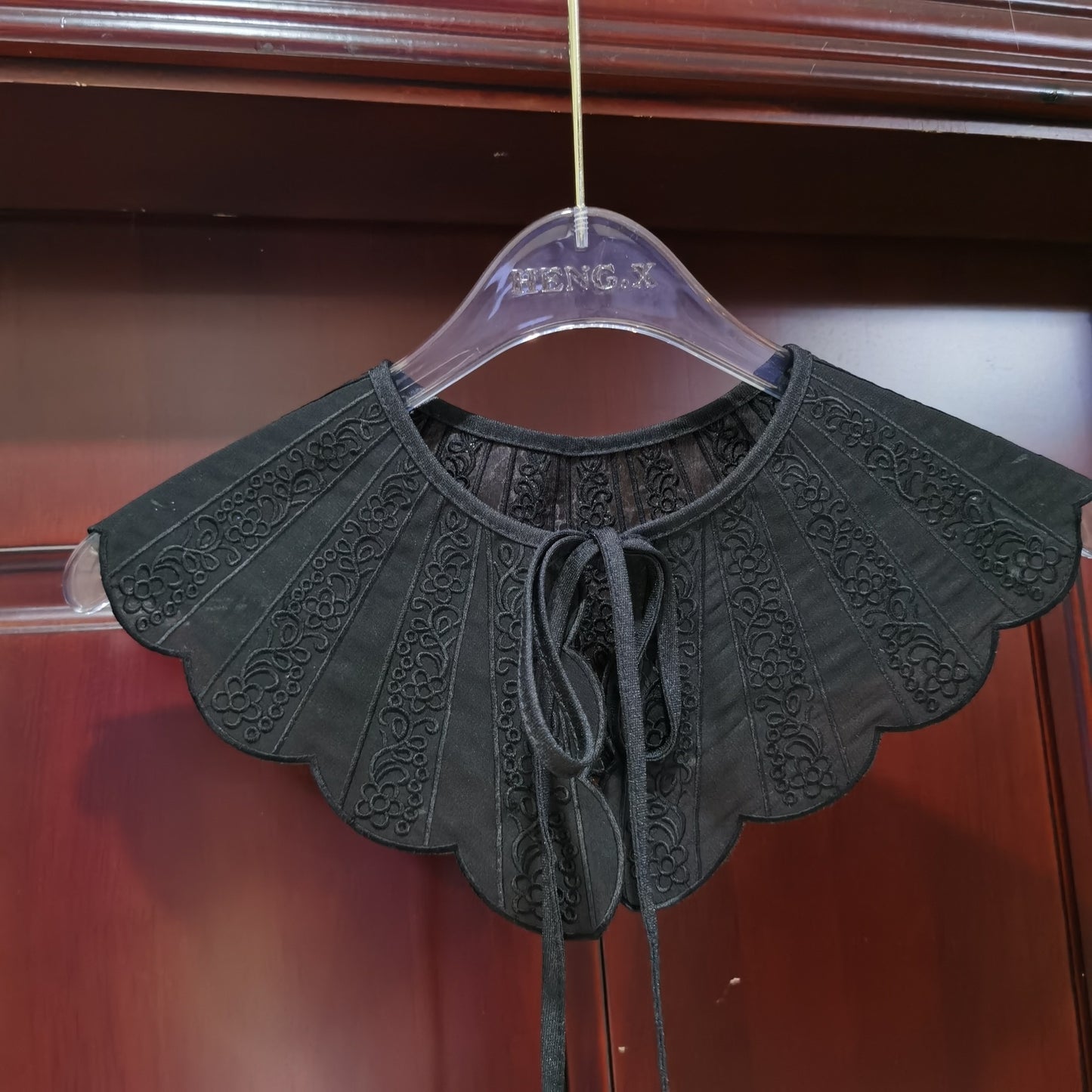 Embroidered Organza Lace Collar Flower Women's Shawl