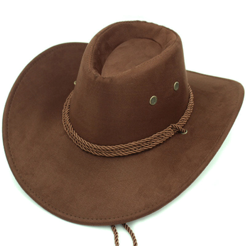 Western Denim Male Hat Double-sided Suede Sun Hat Female Horse Riding Hat