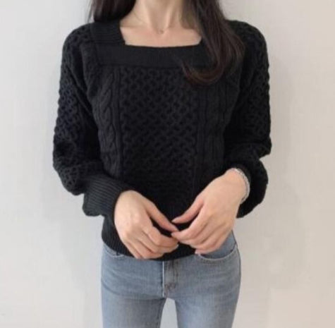Waist Slimming Loose Long-sleeved Knitted Bottoming Shirt Pullover