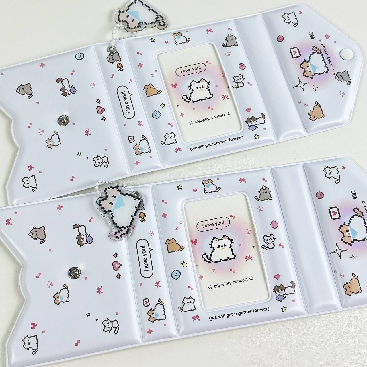 Ins Cute Pixel Style Kitten Card Storage Case