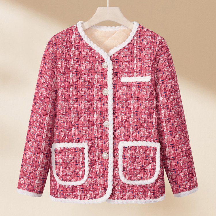 Fleece-lined Classic Style Cotton Coat Autumn And Winter